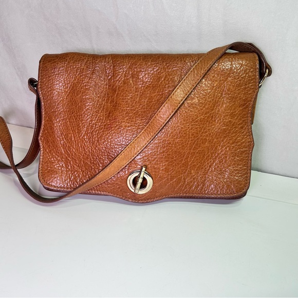 Zara Woman Genuine Leather Tan Crossbody Flap Bag Toggle Closure Boho Chic - Picture 11 of 11